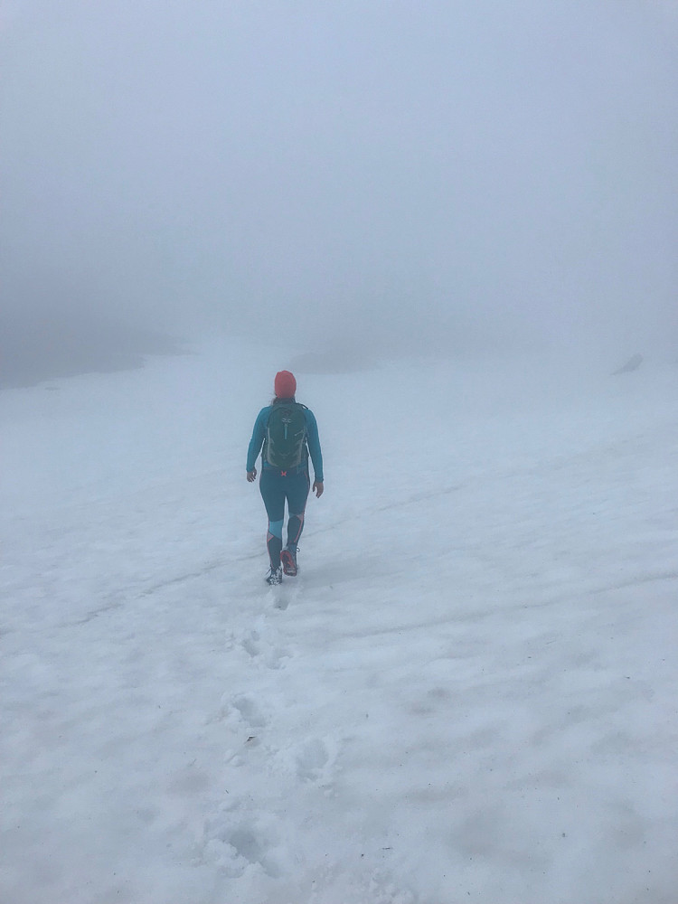 Ein god del snø og lite sikt.
