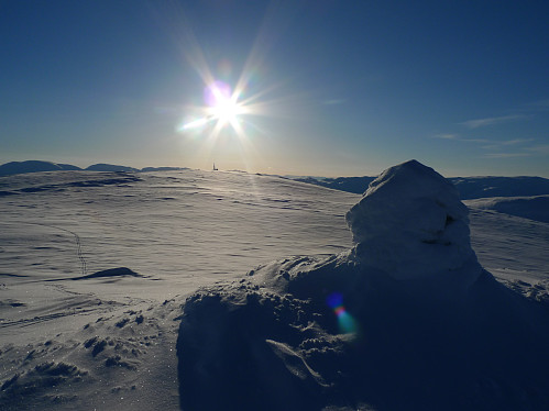 Fra den nordligste mot varden (1339) og masten 700m lenger sør