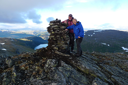 Helge tok bilde av Astrid og meg på Ljosberg