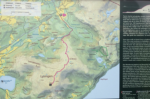 Kart over turen til Lysingen