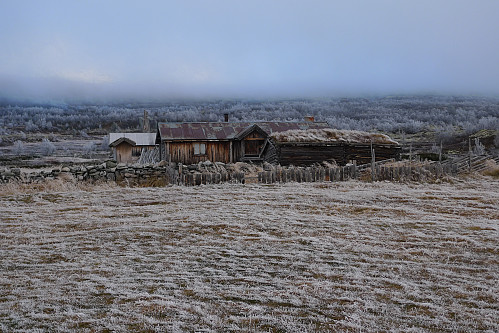Flere hus på Breisjøseter (ettermiddagsbilde)
