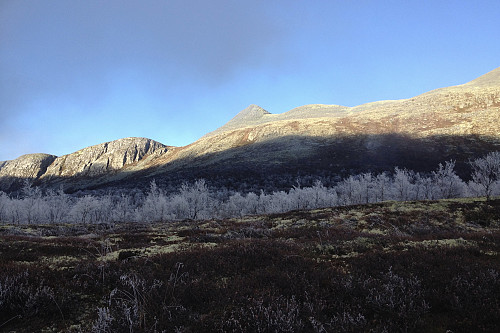 Skygge og sol fra stien mot Breisjøseter