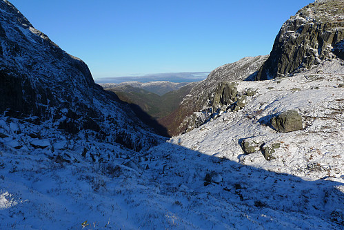 Oppe i skaret. Ser nedover Meisdalen