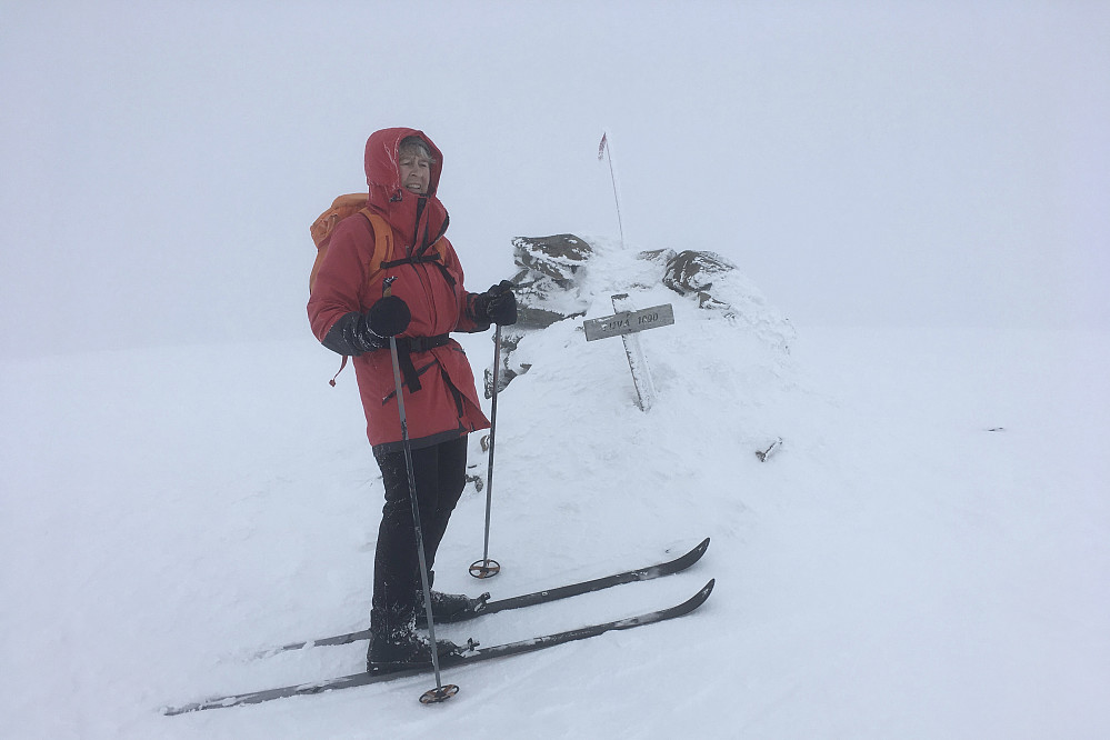 Billedbevis av Astrid på Tuva 1090 moh i Ringsaker. Vær og utsikt kunne nok ha vært bedre .....