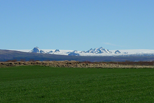 Utsikt mot området nær Hekla i nordøst 19. mai