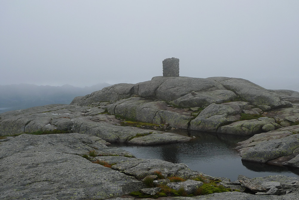 Varden på Vinjakula 907 moh på grensen mellomi Bjerkreim og Gjesdal