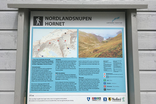 Infoplakat ved turstart i Breivika