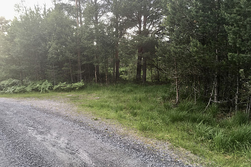 ... og like ved er det en grei, liten parkeringslomme.