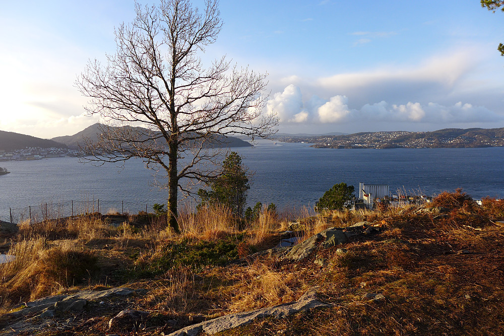 Fantastisk utsikt mot innseilingen til Bergen fra vest