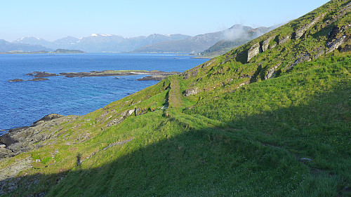 Folket på Riste har laget kjørevei for hest og kjerre langt utover på NØ-siden av øyen