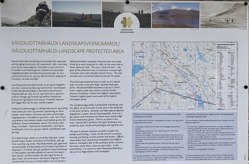 God informasjon om Ráisduottarháldi landskapsvernområde