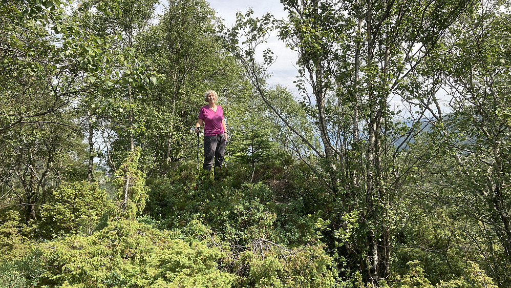 Astrid på toppen av Stemhaugen