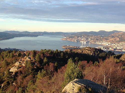 Utsikt nordover byfjorden i Bergen