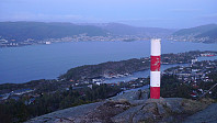 Fra Storevarden mot Bergen. Florvåg og Florvågøyen i forgrunnen.