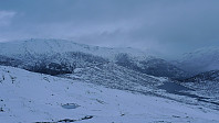 Haganuten midt i bildet som er tatt mot nord. Åmidlenutane i bakgrunnen