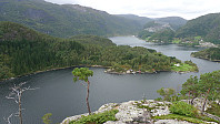 Fra Sørtoppen mot Vikanes. Sætervika på Paddøy midt i bildet