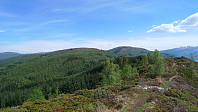 Fra Hånipa mot Erstadfjellet (venstre) og Stemmeseggi