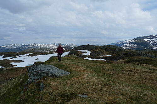 På vei vestover mot Grøet. Flæfjellet i midten bakenfor