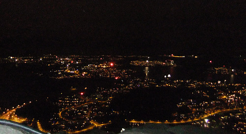 Nyttårsfeiring i Bergen fra Lyderhorn. Foto: Helge