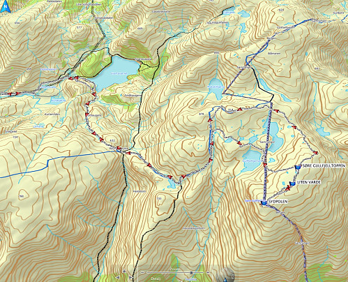 GPS rute for turen
