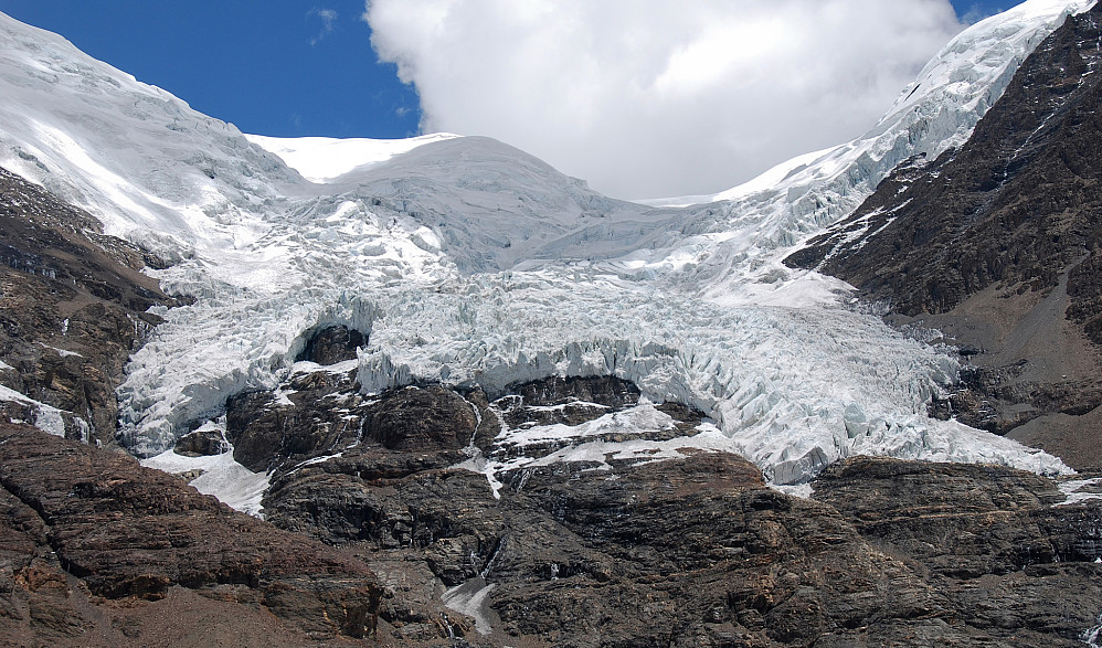 Isbre ned fra Norin Kang (7206m) fra Karo La Pass (5045m)