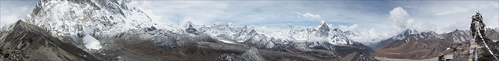 Panorama fra toppen av Chukhung Ri (5550m)