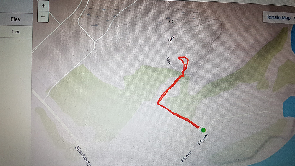 Ruta opp til Korsberget - 10 min t/r (0,6 km)