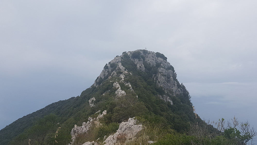 Monte Circeo nærmer seg (merket rute fra Monte Circello)