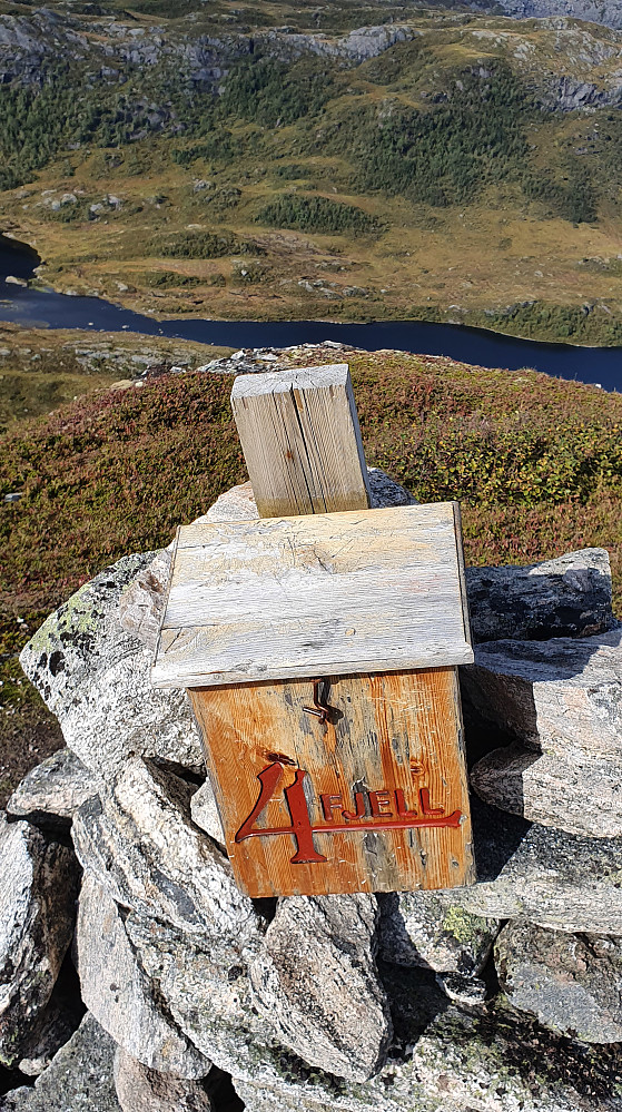 4fjell-kasse på Knypen. Eneste av dagens topper med en del utfart så det ut til