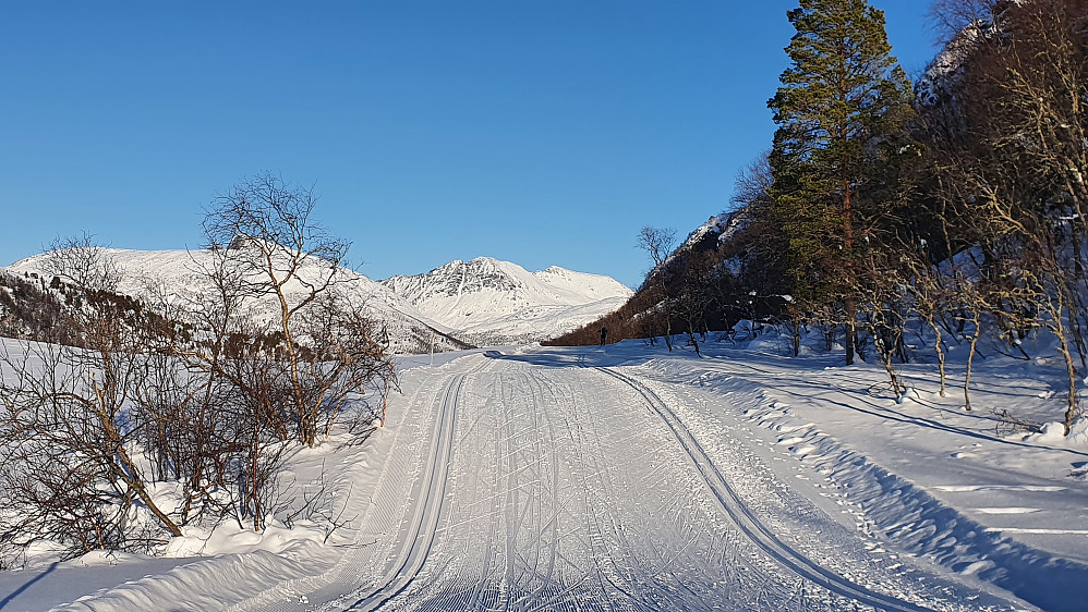 På veg opp på Langdalsreset (sørløypa) - bak Stortussen/Snøtind