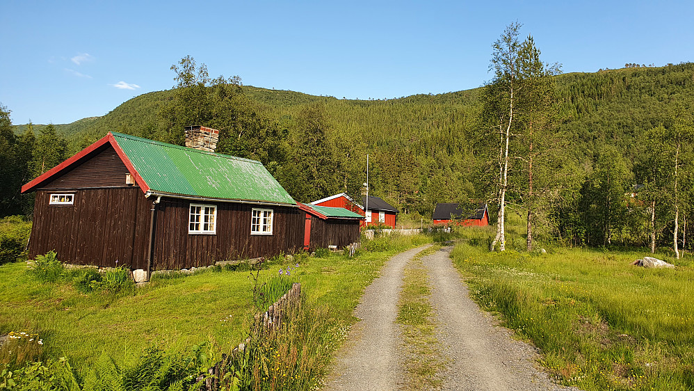 I Kordalen med lia mot Lønsetfjellet bak - var fryktelig varmt opp der i dag..