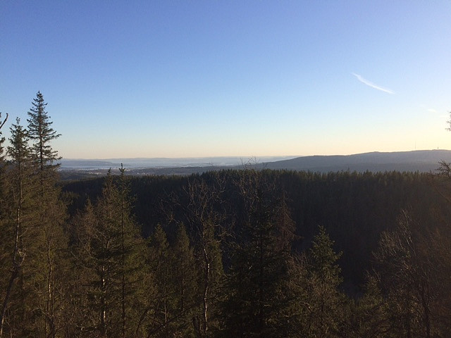 Flott utsikt sydvestover rett før Granberget.