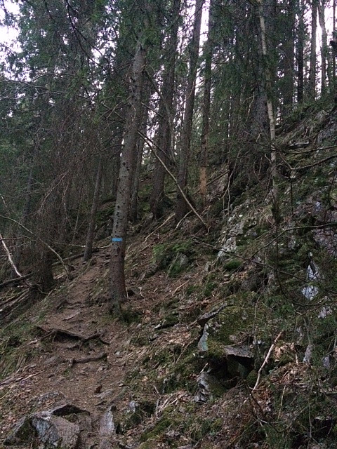På vei opp fra Styggedalen, sydvestover. 