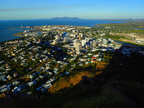 Townsville, QLD, view from Castle Hill (266 m) against city centre