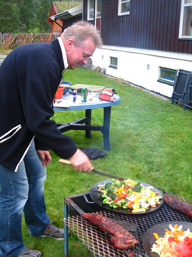 Så satte vi igang med maten..