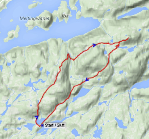 Ruta fra Bjørvikdalen.