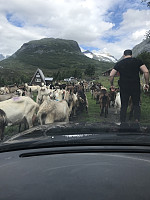 På vei opp til parkeringen på Bygdastølen. Fjellet Hesten midt i mot. Vi hold til høyre for fjell
hammerene på vei opp.