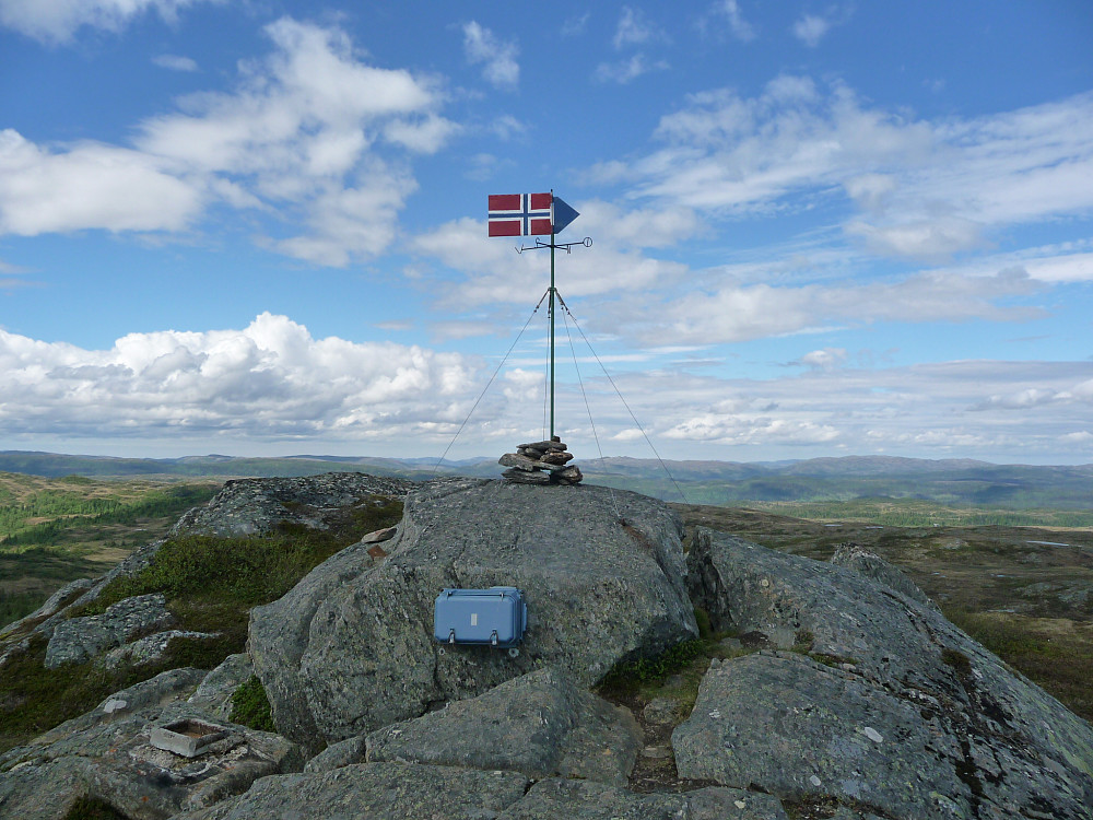 Toppen av Årliklumpen, no med flagg.