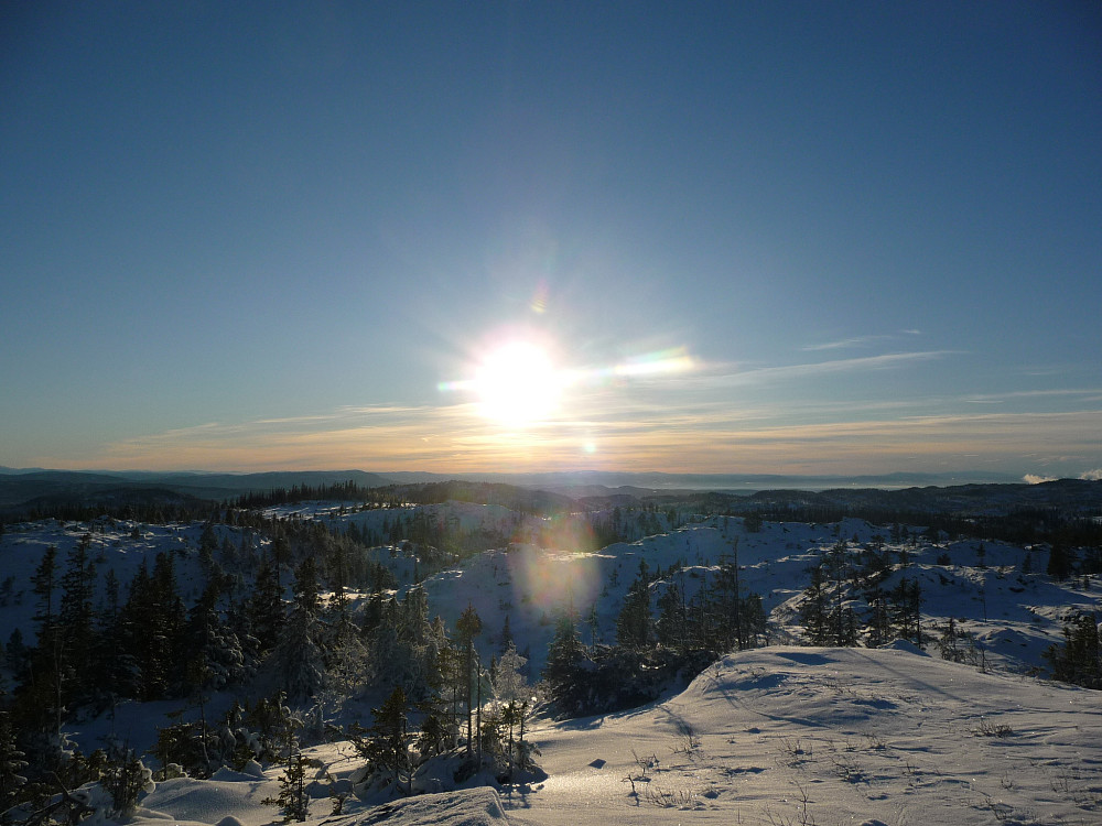 Sol over Malvik, fra Gavellangsheia