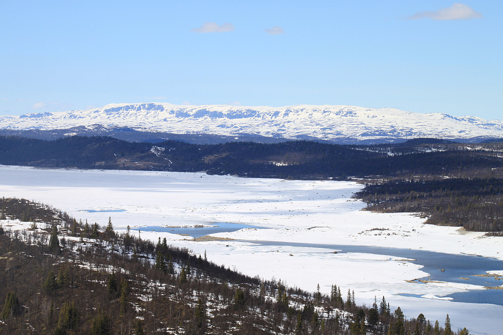 Rødungen (nedtappet) med utsikt mot Reinskarvet