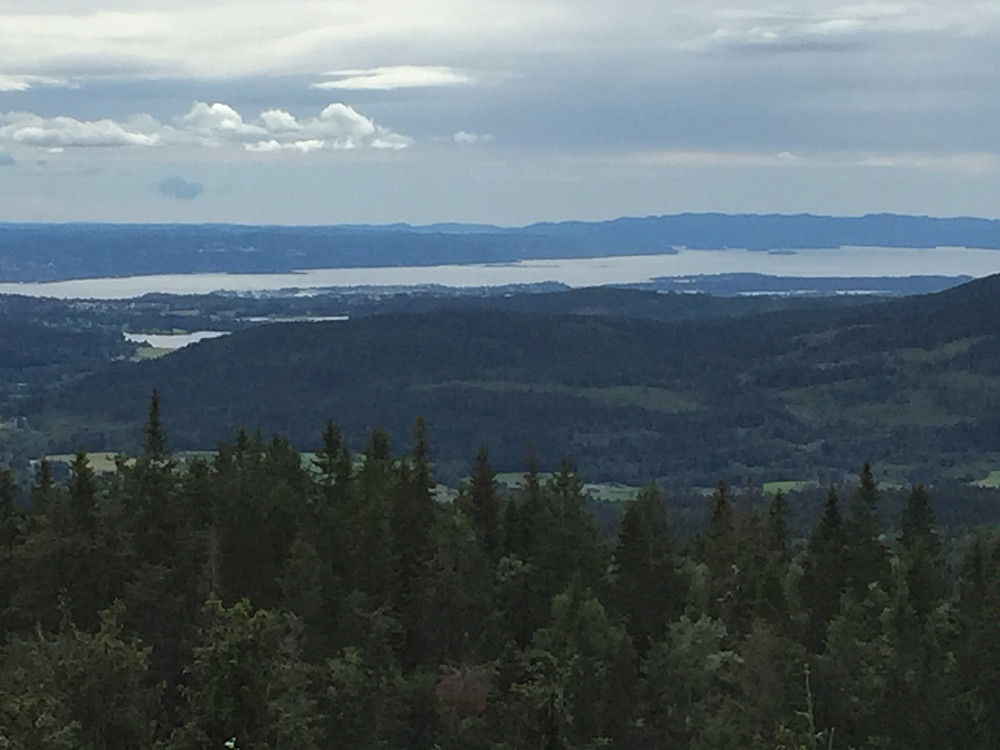 Fott utsikt utover Oslofjorden fra utsikten ca 700 sør-øst for toppen