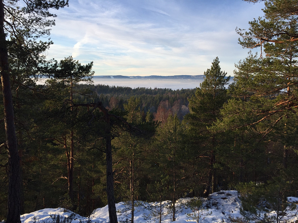 Utsikt mot Oslofjorden i dag i tåka