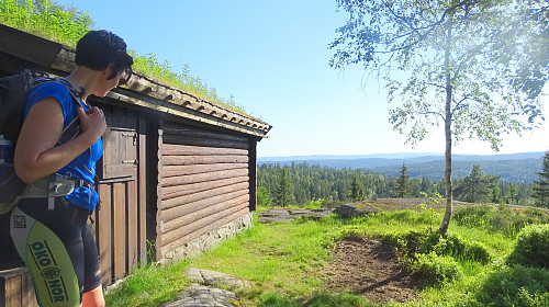 Utsikt sør-øst fra hytta sør i åsen. 