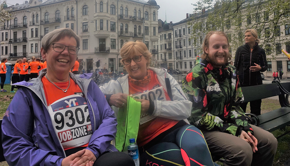 Avslapping før start. Nina, Kristian og Sebastian 