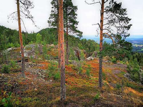 Den nordligste gruva. Utsikt mot Modum og Tyrifjorden.