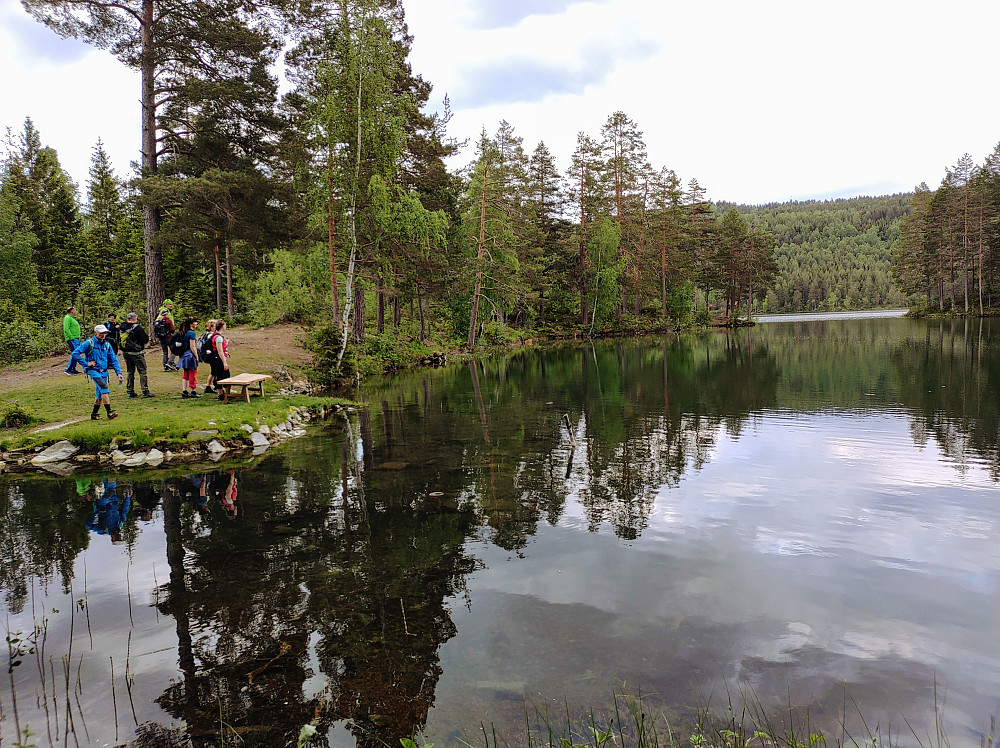 Åletjern. Her er vannet usedvanling klart og har en litt spesiell grønnfarge. Det er tre "oller" midt uti der som nok bidrar til det klare vannet. 