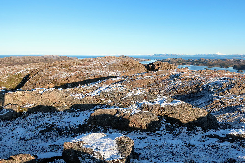 Utsikt nordover fra 160-meters punktet på Sundsfjellet.
