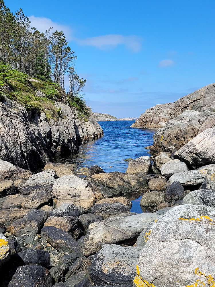 Melkevika. Her deler stien seg, men begge går til toppen.