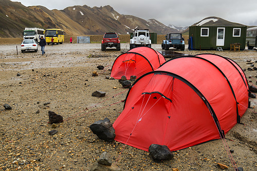 Telting i Landmannalaugar.