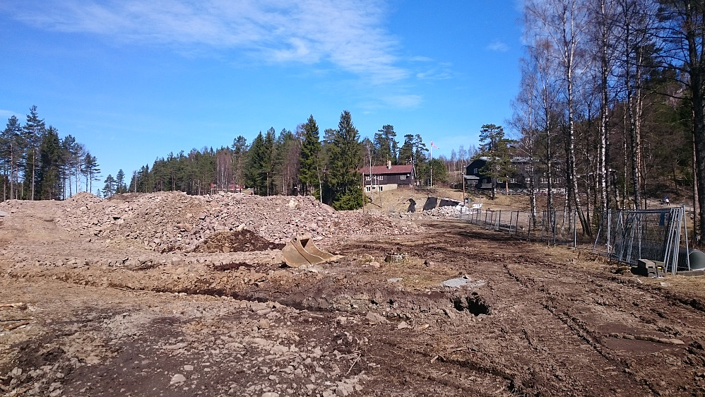 Anleggsområdet ved Linderudkollen. Linderudkollen skianlegg skal være ferdigstilt vinteren 2015/16